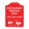 Signmission Restaurant Parking Tow-Away Zone W/ Car Tow Graphic Heavy-Gauge Alum Sign, 18" x 24", RW-1824-22978 A-DES-RW-1824-22978 - alternate 1